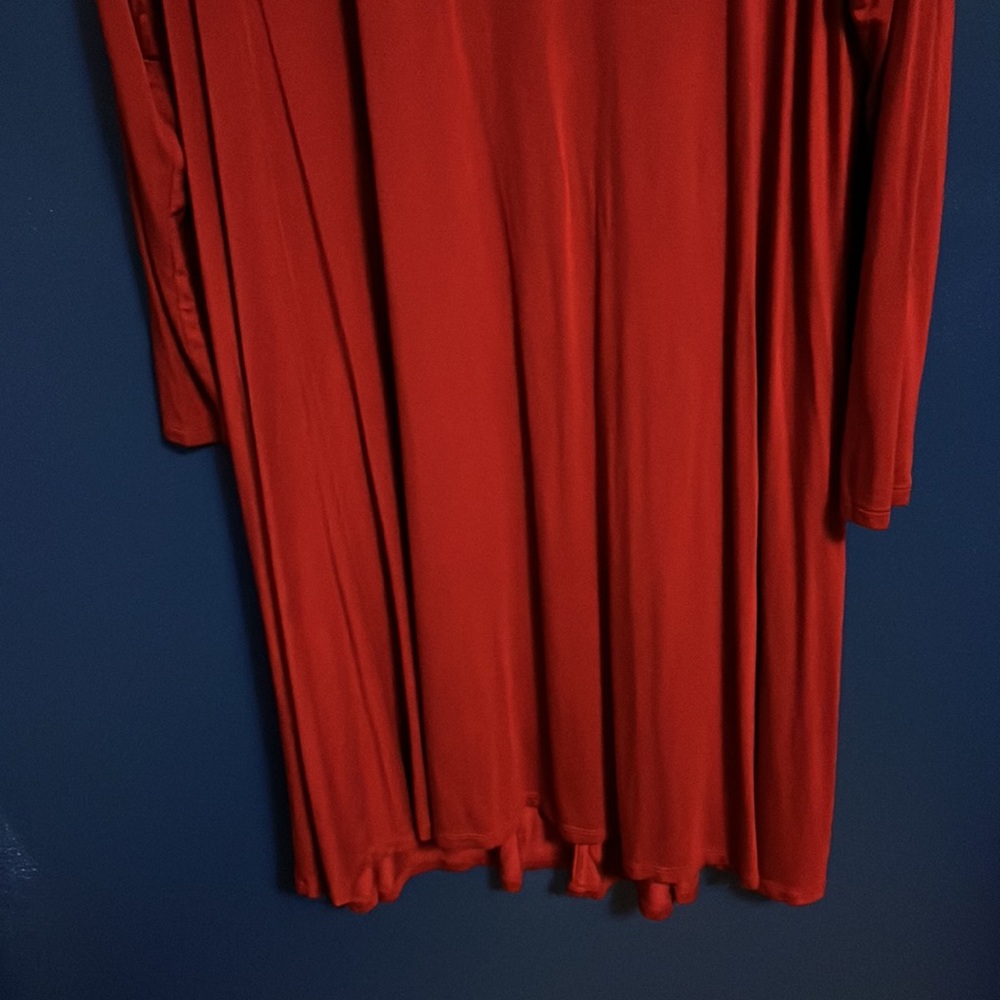 Daily Ritual Long Sleeve Scoop Neck Dress in Deep Red - Picture 3 of 4